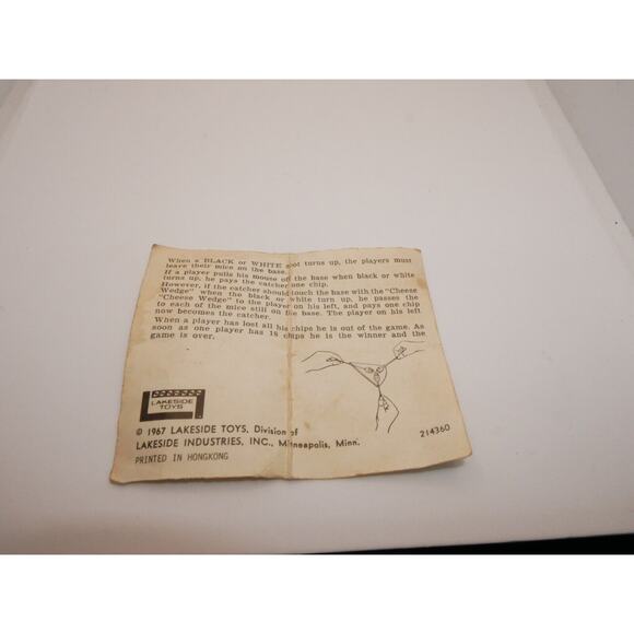 VTG 3 Blind Mice Game 1967 3 Mice 24 Chips Dice Instructions Cheese Container - Picture 7 of 7